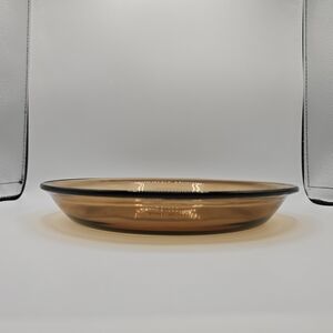 VTG Anchor Hocking 9" Pie Dish/Plate Amber Glass #460, 1960s-70s